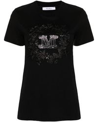 Max Mara - Zwart Katoenen Jersey T-Shirt - Lyst
