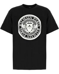 Balmain - Velvet Logo T Shirt - Lyst