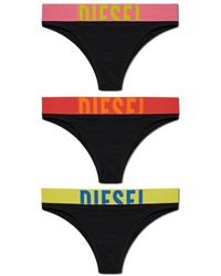 DIESEL - Ondergoed ,Zwart ,Katoen Fannie-D-Pop-3Pac Slips Drie-Pack - Lyst