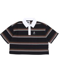 Huf - Tops ,Zwart ,Katoen Gestreept Crop Polo Shirt - Lyst