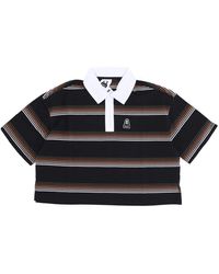 Huf - Tops ,Zwart ,Katoen Gestreept Crop Polo Shirt - Lyst