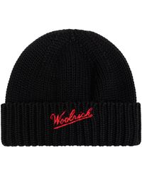 Woolrich - Gerippte logo mützen - Lyst