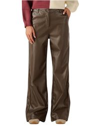 Ydence - Braune Polyester Hose Marlee - Lyst