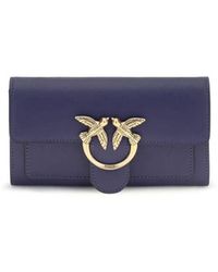Pinko - Blue Calf Leather Bos Taurus Wallet - Lyst