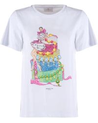 Nenette - Kurzarm box print t-shirt - Lyst