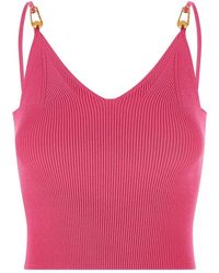 Versace - Safety Pin Knit Crop Top - Lyst