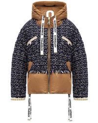 Khrisjoy Puffer Jacket With Woven Sleeves - Bruin
