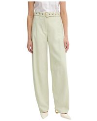 Pinko - Broeken ,Groen ,Polyester Lexy Wijde Broek - Lyst