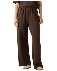SELECTED - Broeken ,Bruin ,Wol Bruine Relaxte Broek Voor Vrouwen - Lyst