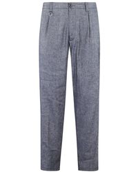 Paolo Pecora - Blaue Leinen Stretch Hose - Lyst