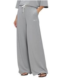 Alix The Label - Gebreide Scuba Wijde Pijpen Broek - Lyst