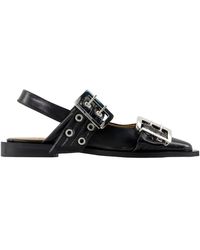 Ganni - Zwarte Ballerina's - Lyst
