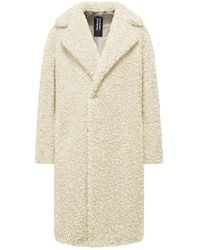Bomboogie - Double-Breasted Faux Shearling Jas - Lyst
