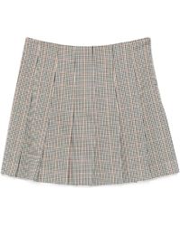 MSGM - Rokken ,Veelkleurig ,Polyester Logo Patch Checked Skirt - Lyst