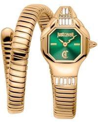 Just Cavalli - Signature Snake Brillante Petite Pentagonal Uhr - Lyst