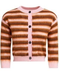 Marni - Truien & Vesten ,Bruin ,Roze Bruine Cardigan Trui - Lyst