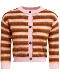 Marni - Truien & Vesten ,Bruin ,Roze Bruine Cardigan Trui - Lyst