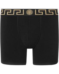 Versace - Ondergoed ,Zwart ,Katoen Cotton-Jersey Lange Trunks - Lyst