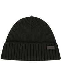 Barbour - Accessoires ,Groen ,Wol Groene Wollen Blend Beanie Hoed - Lyst