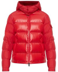 Moncler - Jassen ,Rood ,Leer Maya Down Jacket - Lyst