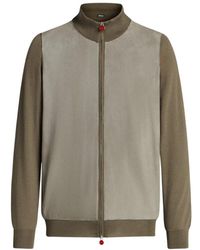 Kiton - Jassen ,Grijs ,Kasjmier Cashmere En Zijde Blend Jas - Lyst