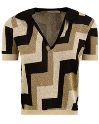 Akep - Tops ,Veelkleurig ,Geometrische Jacquard Polo Shirt - Lyst