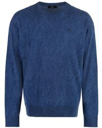 Etro - Stylish Wool Sweater For With Paisley Motif And Ribbed Edges - Lyst