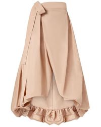 Pinko - Jupe Ample En Taffetas Avec Naud - Lyst