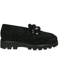 Sioux - Zwarte Suède Instappers Met Uitneembaar Voetbed - Lyst