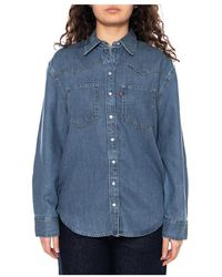 Levi's - Overhemden ,Blauw ,Denim Teodora Western Shirt Going Steady 7 - Lyst