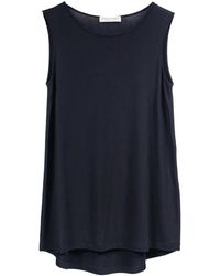 Le Tricot Perugia - Tops ,Blauw ,Mouwloze Viscose Top - Lyst