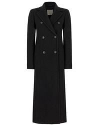 Sportmax - Jassen ,Zwart ,Wol Comune Double-Breasted Coat - Lyst