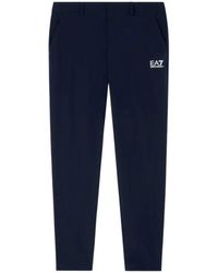 EA7 - Broeken ,Blauw ,Leer Ventus 7 Slim-Fit Broek - Lyst