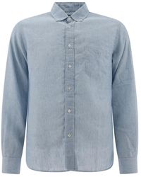 Beams Plus - Hellblaues Leinenhemd Regular Fit - Lyst