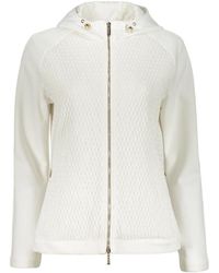 Moorer - Jassen ,Wit ,Polyester Hoodie Met Ritssluiting En Gewatteerd Voorpand - Lyst