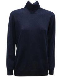 Kangra - Truien & Vesten ,Blauw ,Wol Luxe Wol Kasjmier Coltrui Sweater - Lyst