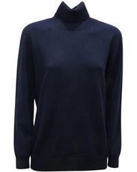 Kangra - Truien & Vesten ,Blauw ,Wol Luxe Wol Kasjmier Coltrui Sweater - Lyst