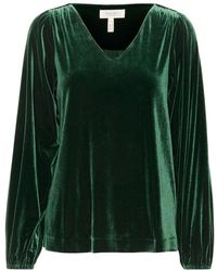 Part Two - Overhemden ,Groen ,Polyester Elegante Blouse Met V-Hals - Lyst