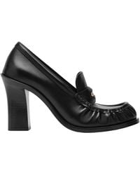 Burberry - Schwarze Lederstiefel Mit Absatz - Lyst