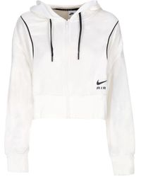 Nike - Fitness ,Wit ,Katoen Air Fleece Full-Zip Hoodie - Lyst
