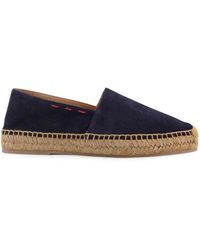 Kiton - Schoenen ,Blauw ,Suède Platte Espadrilles - Lyst