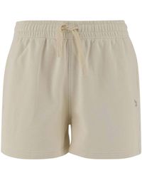 Maison Kitsuné - Baumwoll-shorts mit elastischem bund elfenbein - Lyst