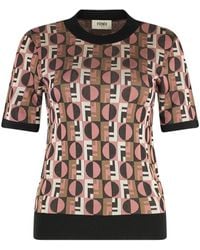 Fendi - Gebreide Viscose T-Shirt - Lyst