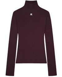 Courreges - Reedition Rippstrick Mockneck Pullover - Lyst