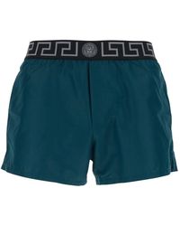 Versace - Badmode ,Blauw ,Polyester Greca Border Zwemshorts - Lyst