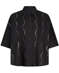 Liu Jo - Overhemden ,Zwart ,Organza Organza Pocket-Detail Shirt - Lyst