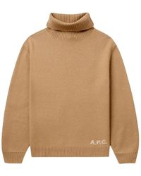 A.P.C. - Truien & Vesten ,Wol Merino Wool Polo Sweater - Lyst