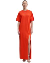 MSGM - Cotton Jersey Maxi Jurk - Lyst