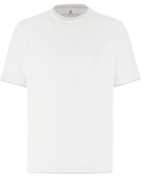 Brunello Cucinelli - T-Shirt Met Faux-Layering - Lyst