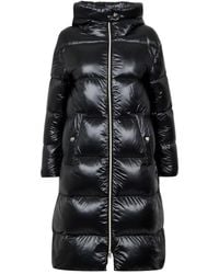 Herno - Giacca piumino nera con dettagli dorati - Lyst